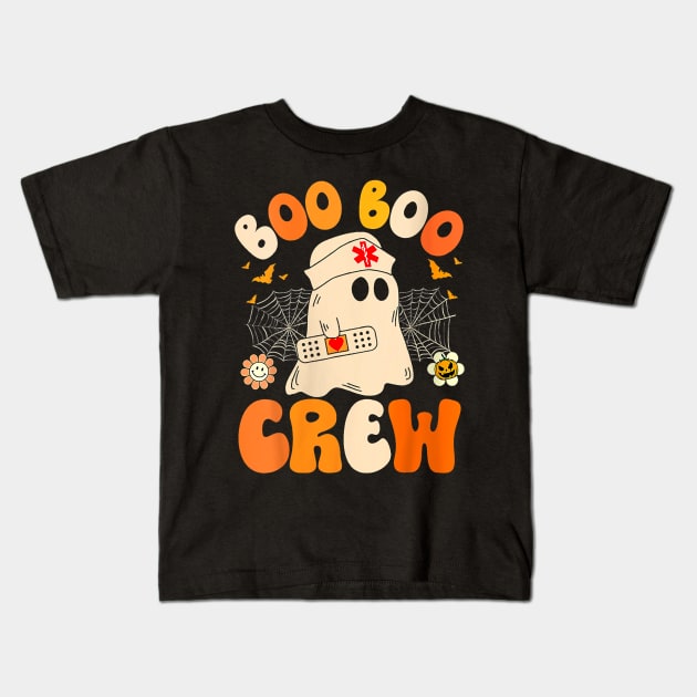 Groovy Boo Crew Nurse Funny Ghost Women Halloween Nurse Kids T-Shirt by everetto